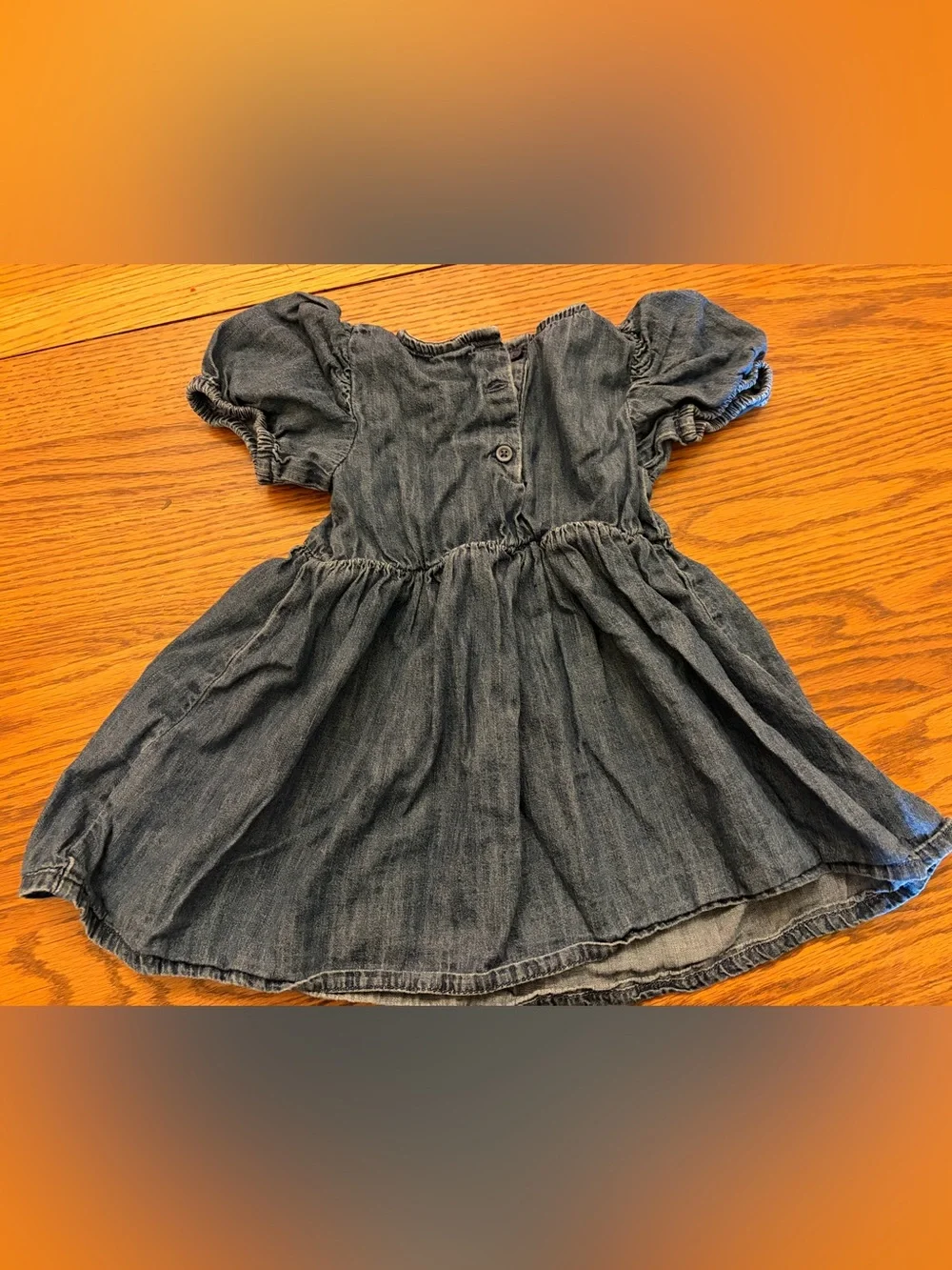 GAP Denim Toddler Girls' Puff Sleeve Dress
